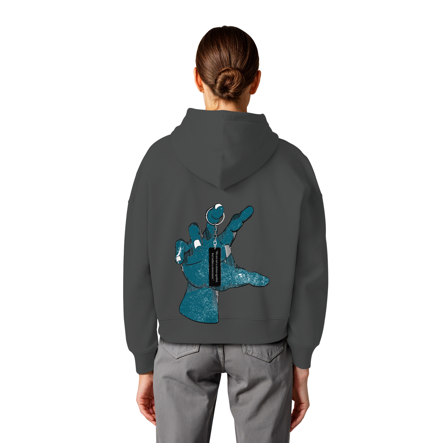 Statement Hand - Womens Organic Boxcut Hoodie
