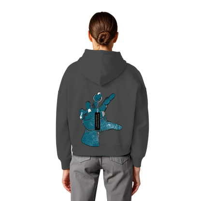 Statement Hand - Womens Organic Boxcut Hoodie
