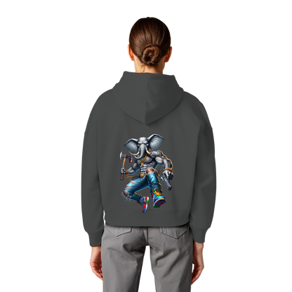 Elephant Warrior - Womens Organic Boxcut Hoodie