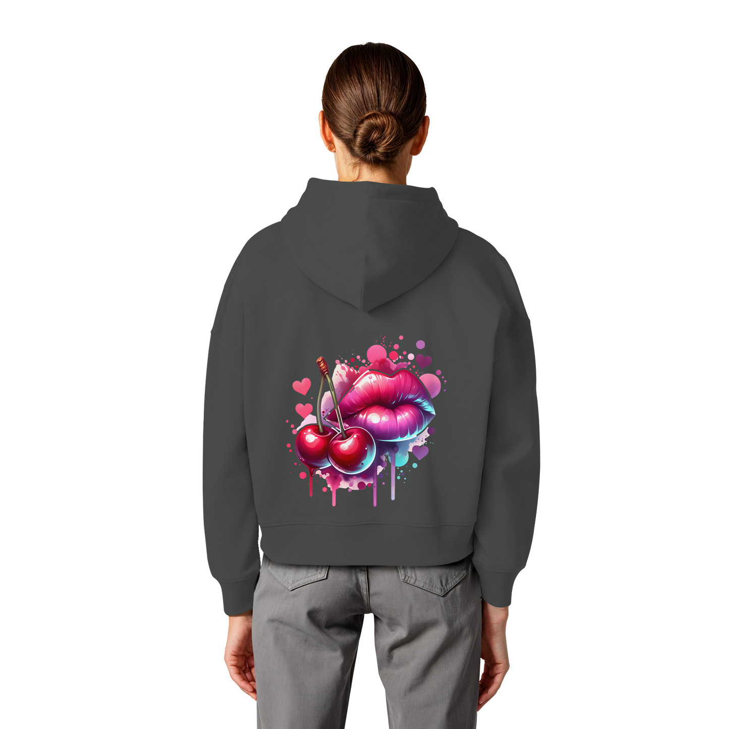 Cherry Kisses - Womens Organic Boxcut Hoodie