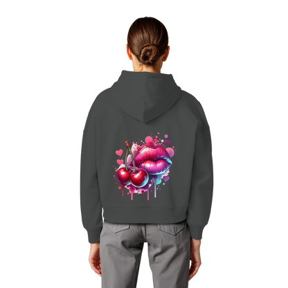 Cherry Kisses - Womens Organic Boxcut Hoodie