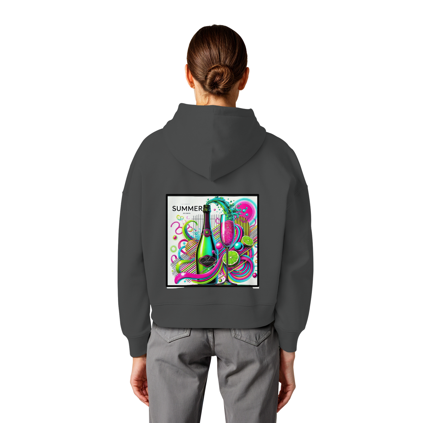 Neon Fresh - Womens Organic Boxcut Hoodie