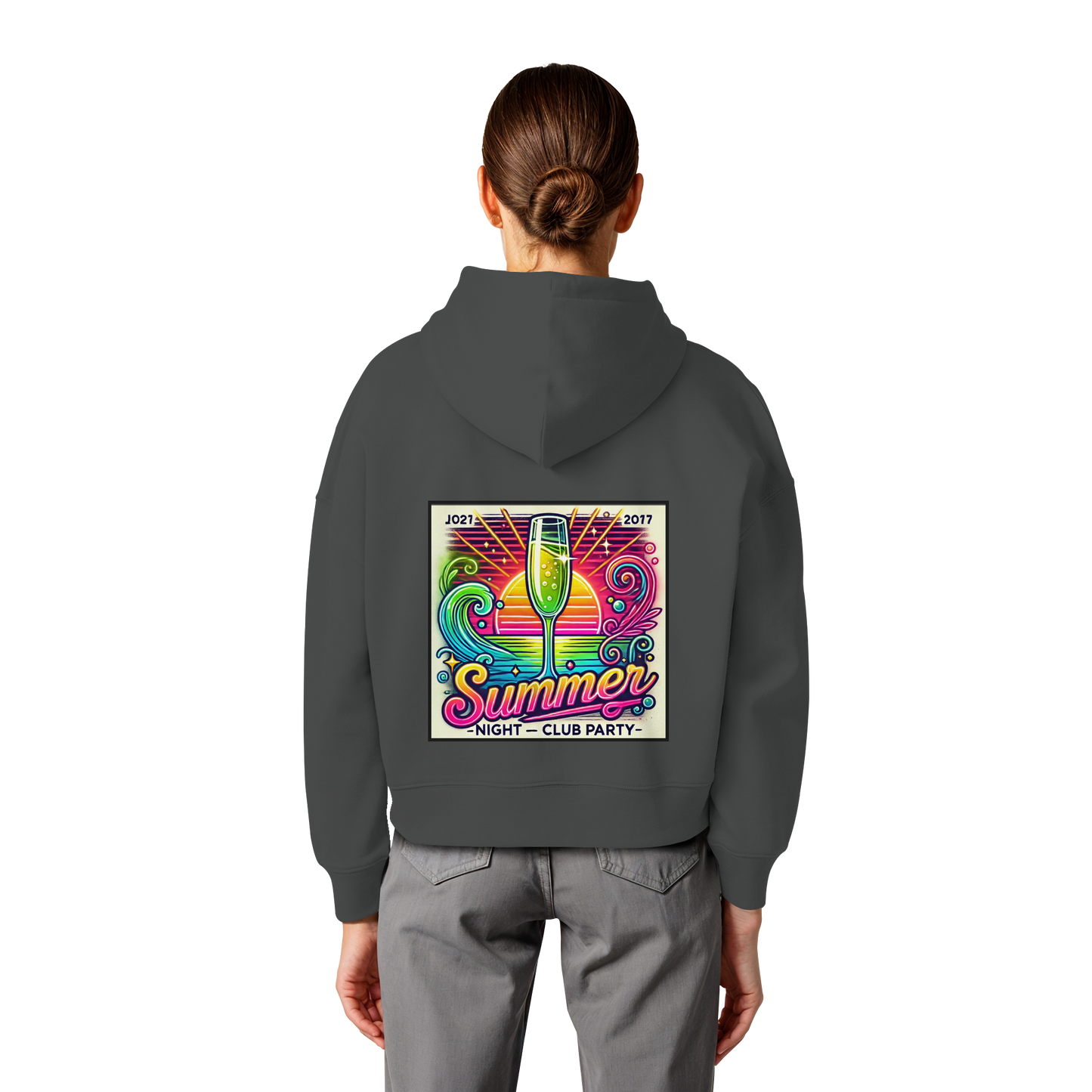 Summer Party Vibes - Womens Organic Boxcut Hoodie