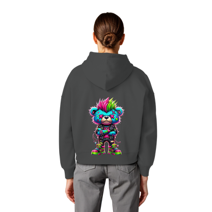Punk Neon Teddy - Womens Organic Boxcut Hoodie