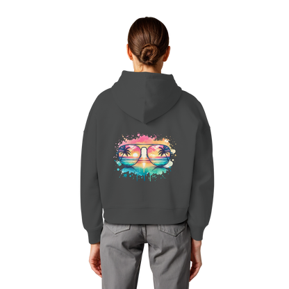Tropical Sunset Glasses - Womens Organic Boxcut Hoodie