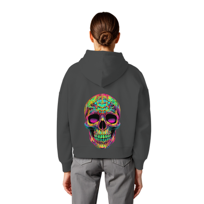 Psychedelic Skull - Womens Organic Boxcut Hoodie