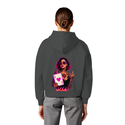 Queen of Hearts - Womens Organic Boxcut Hoodie