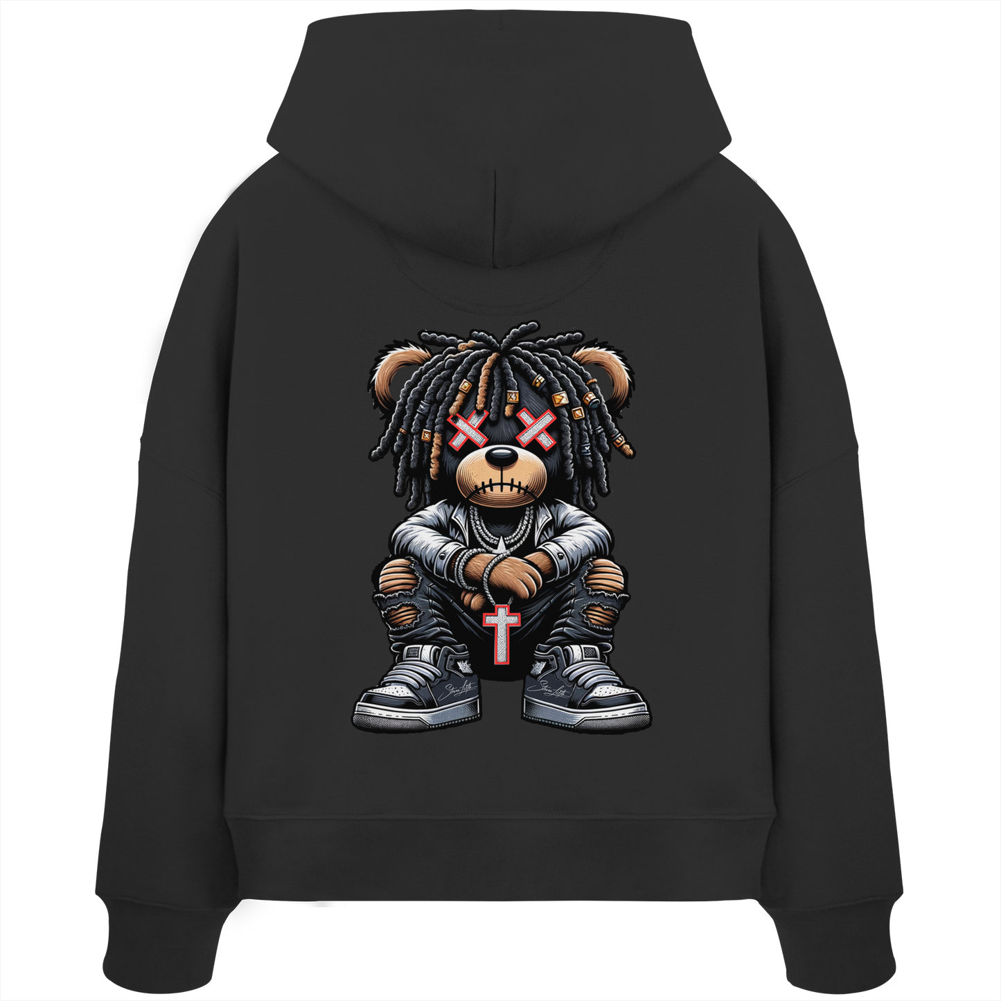 Badass Teddy - Womens Organic Boxcut Hoodie