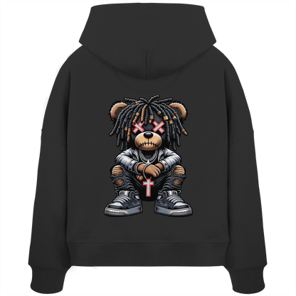 Badass Teddy - Womens Organic Boxcut Hoodie