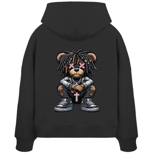 Badass Teddy - Womens Organic Boxcut Hoodie