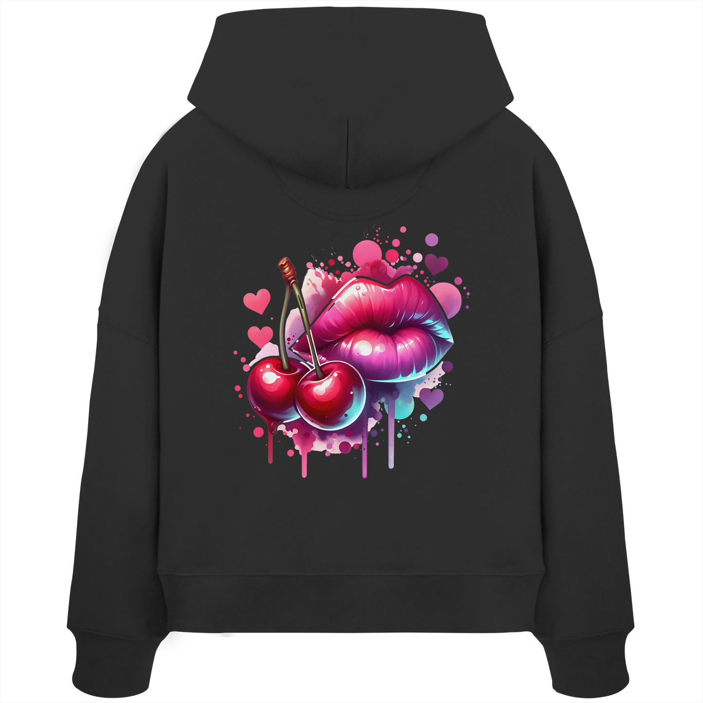 Cherry Kiss - Womens Organic Boxcut Hoodie