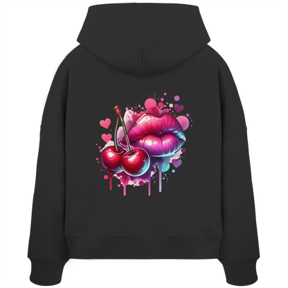 Cherry Kiss - Womens Organic Boxcut Hoodie