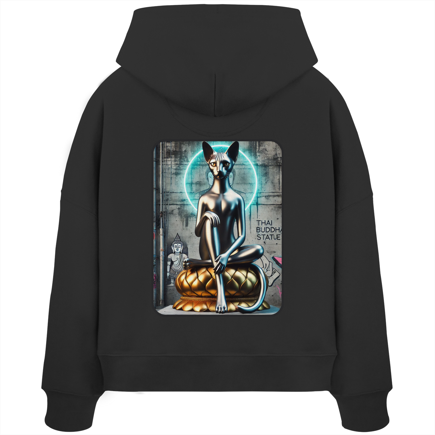 Mystic Cat - Sweat à capuche bio Boxcut pour femme