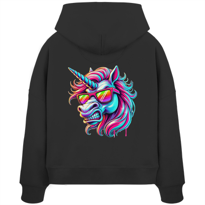 Funky Unicorn - Womens Organic Boxcut Hoodie