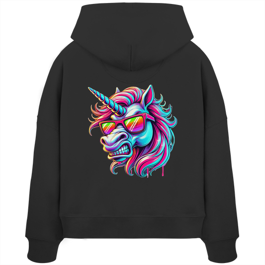 Funky Unicorn - Womens Organic Boxcut Hoodie