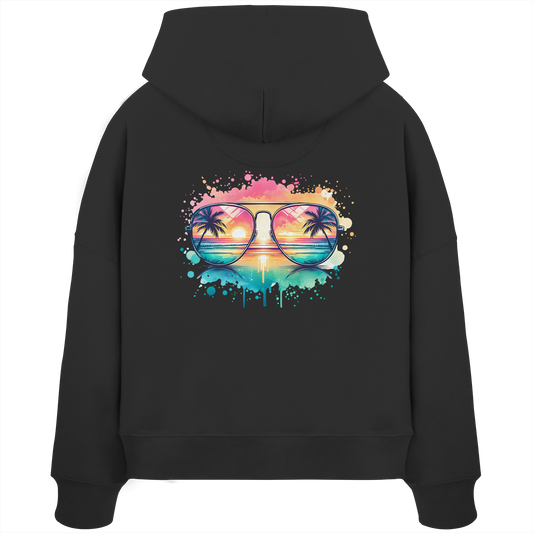 Tropical Sunset Glasses - Womens Organic Boxcut Hoodie