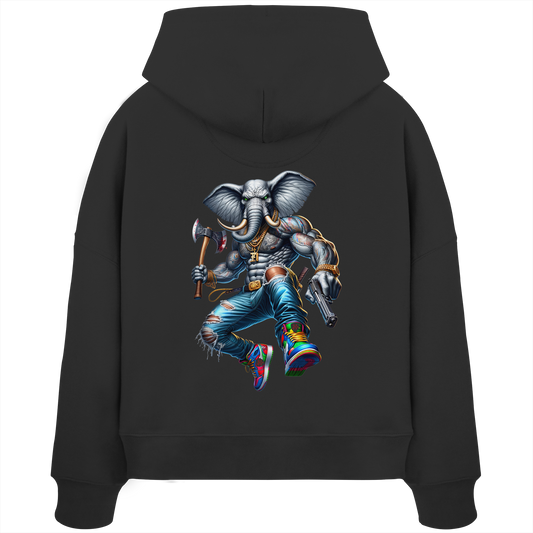 Street King Elefant - Womens Organic Boxcut Hoodie
