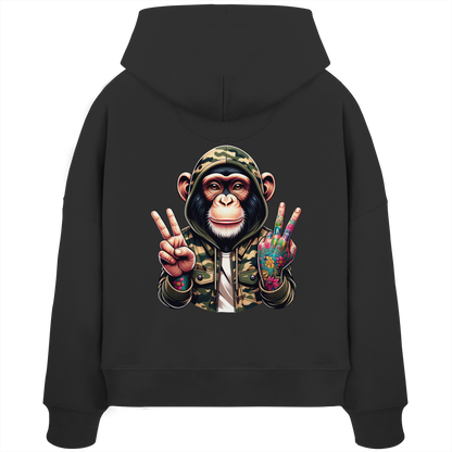 Jungle Ink Monkey - Womens Organic Boxcut Hoodie