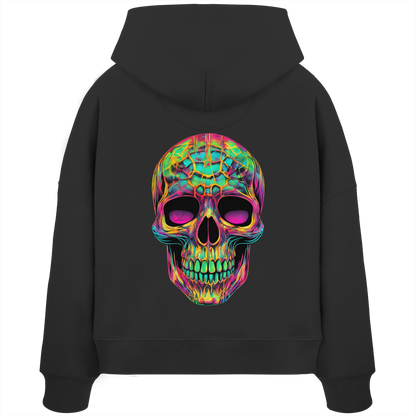 Psychedelic Skull - Womens Organic Boxcut Hoodie