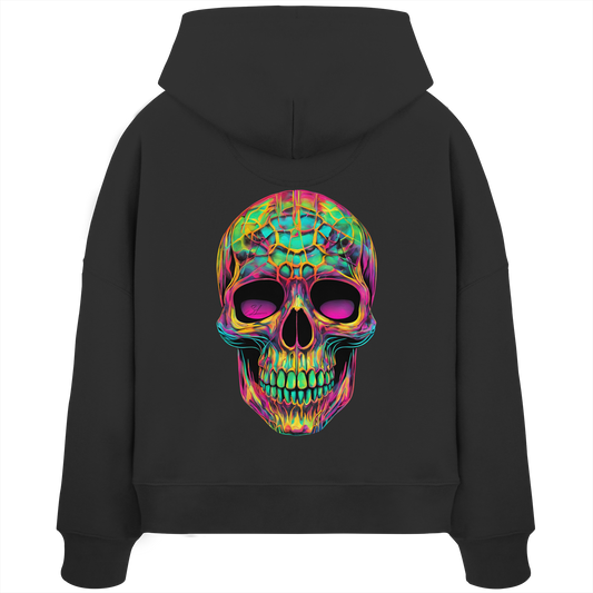Psychedelic Skull - Womens Organic Boxcut Hoodie