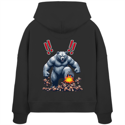 Teddy Terror - Womens Organic Boxcut Hoodie