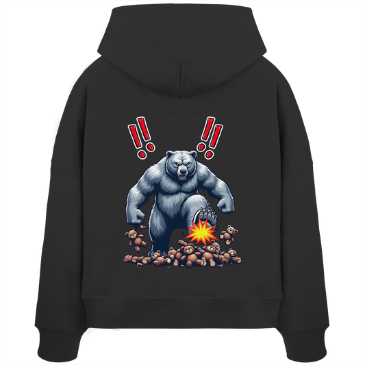 Teddy Terror - Womens Organic Boxcut Hoodie