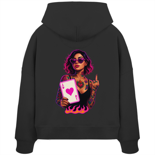 Queen of Hearts - Womens Organic Boxcut Hoodie