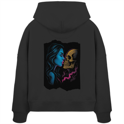 Kissing Skull - Womens Organic Boxcut Hoodie