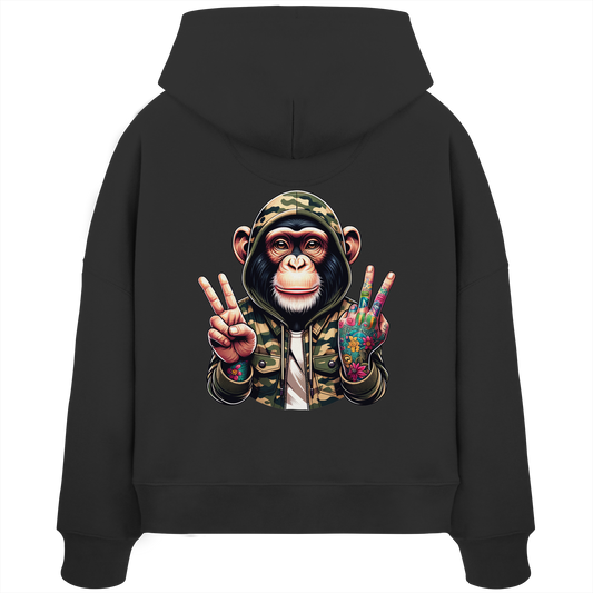 Jungle Ink Monkey - Womens Organic Boxcut Hoodie