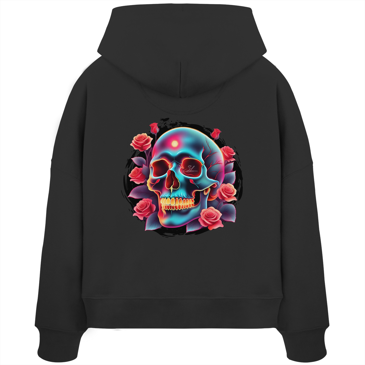 Glow Skull - Womens Organic Boxcut Hoodie