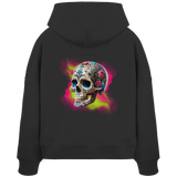 Sweat à capuche bio Boxcut pour femme avec motif tête de mort florale