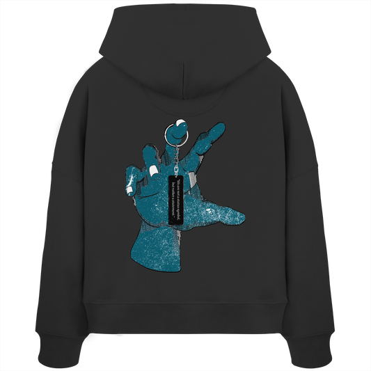 Statement Hand - Womens Organic Boxcut Hoodie