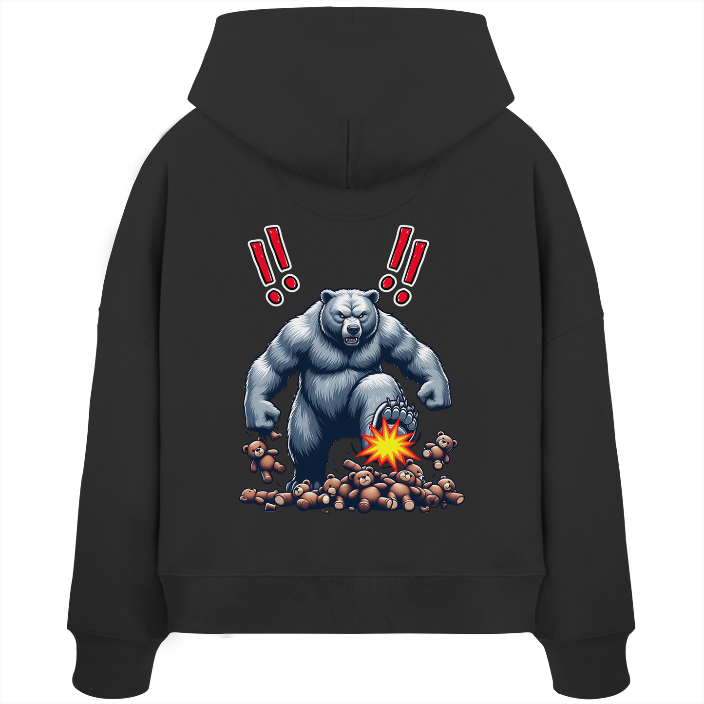 Teddy Terror - Womens Organic Boxcut Hoodie
