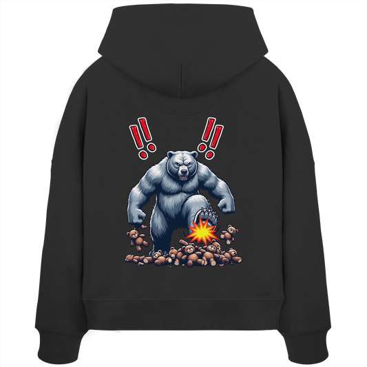 Teddy Terror - Womens Organic Boxcut Hoodie