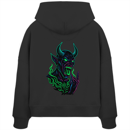 Neon Hellfire - Womens Organic Boxcut Hoodie