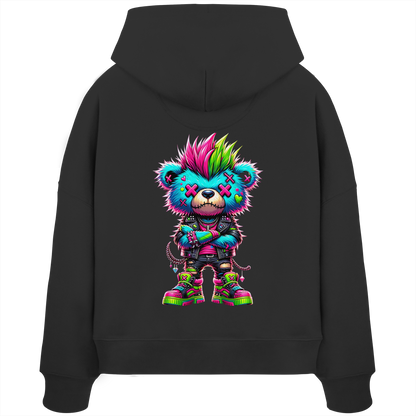 Punk Neon Teddy - Womens Organic Boxcut Hoodie