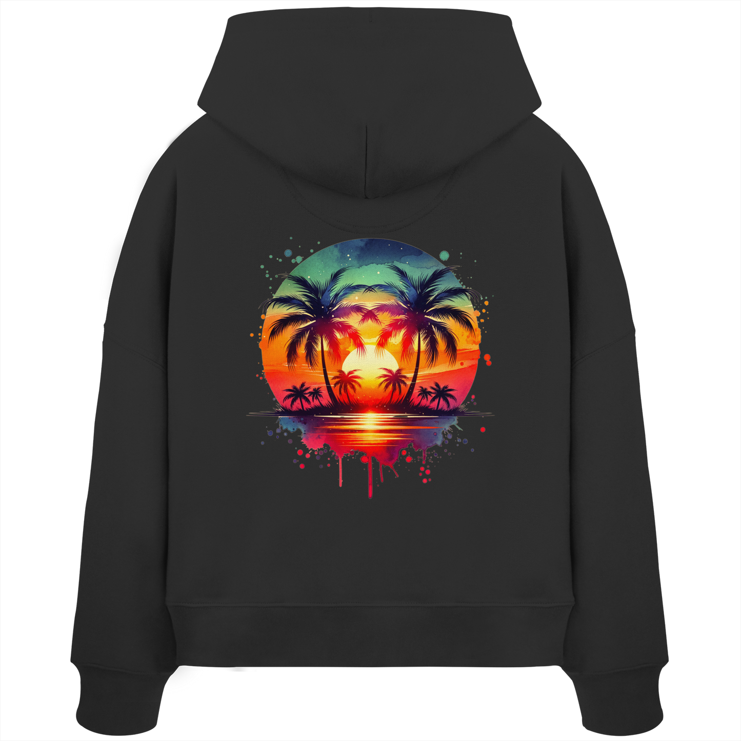 Tropical Sunset - Womens Organic Boxcut Hoodie
