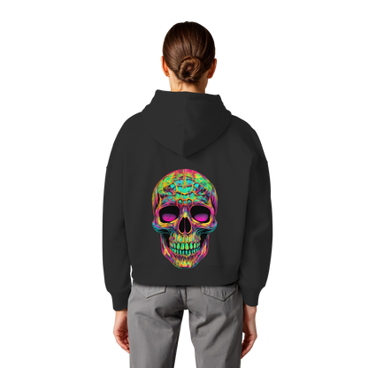 Psychedelic Skull - Womens Organic Boxcut Hoodie