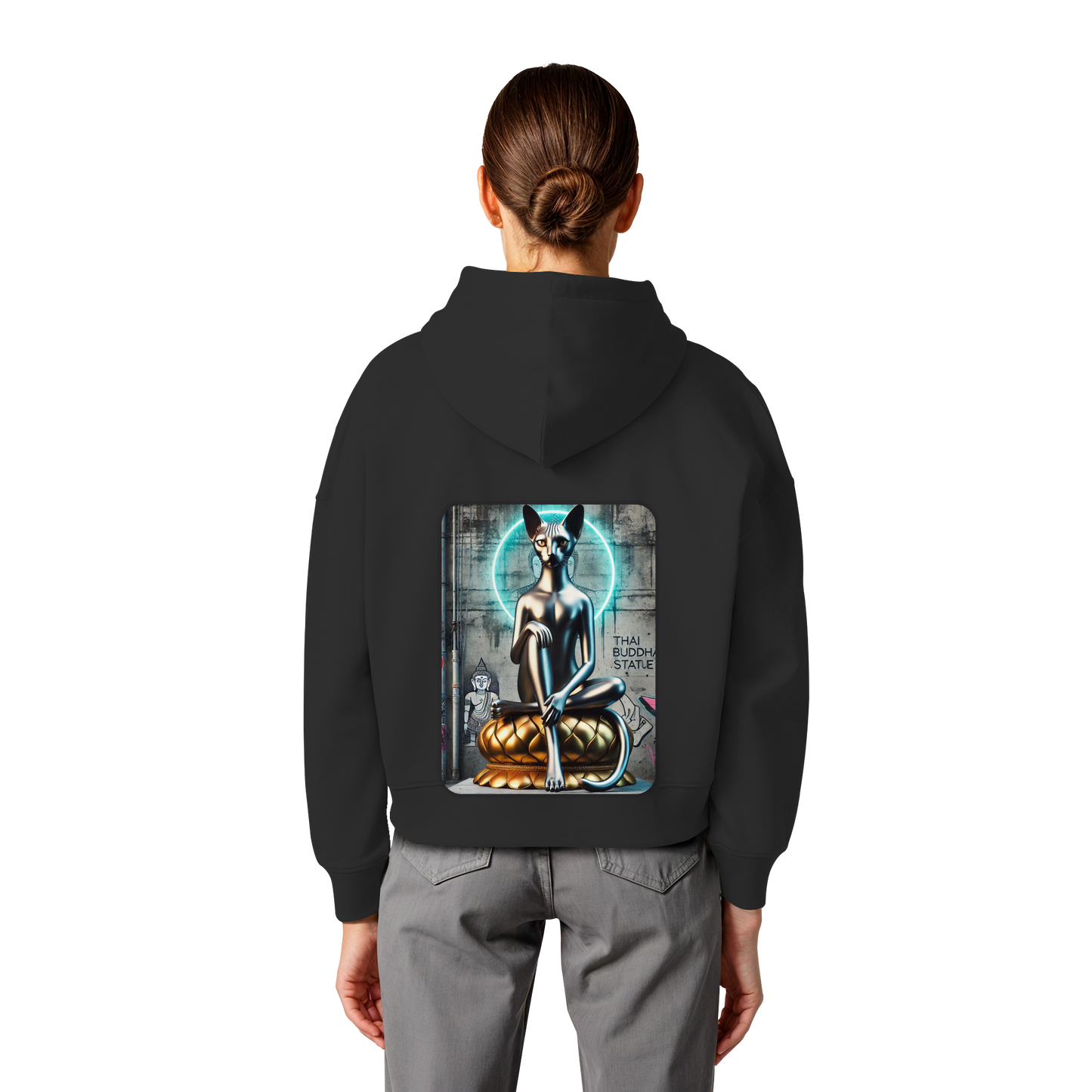 Mystic Cat - Womens Organic Boxcut Hoodie