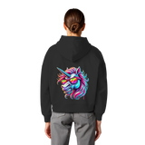 Funky Unicorn - Sweat à capuche bio Boxcut pour femme
