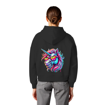 Funky Unicorn - Womens Organic Boxcut Hoodie