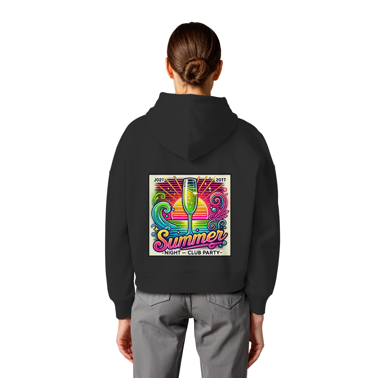Summer Party Vibes - Womens Organic Boxcut Hoodie