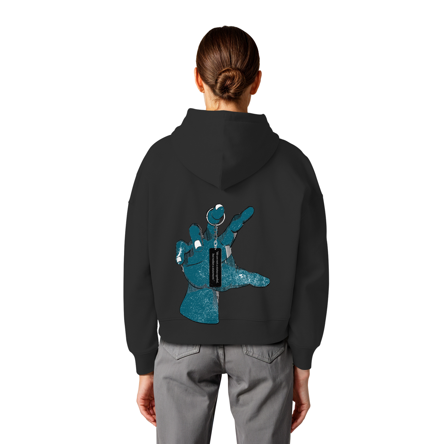 Statement Hand - Womens Organic Boxcut Hoodie