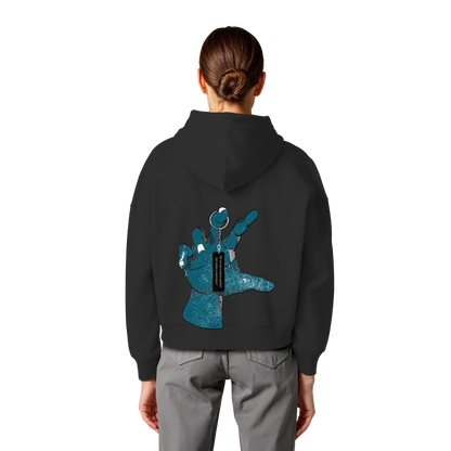 Statement Hand - Womens Organic Boxcut Hoodie