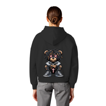 Bad Ass Teddy - Womens Organic Boxcut Hoodie