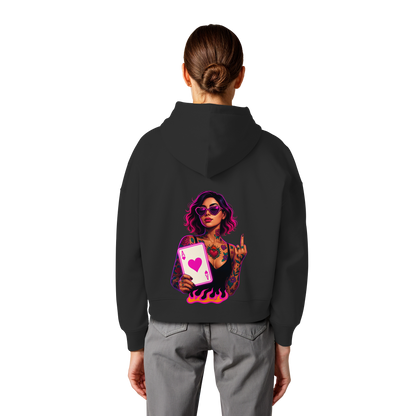 Queen of Hearts - Womens Organic Boxcut Hoodie