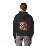 Sweat à capuche bio Boxcut pour femme avec motif tête de mort florale