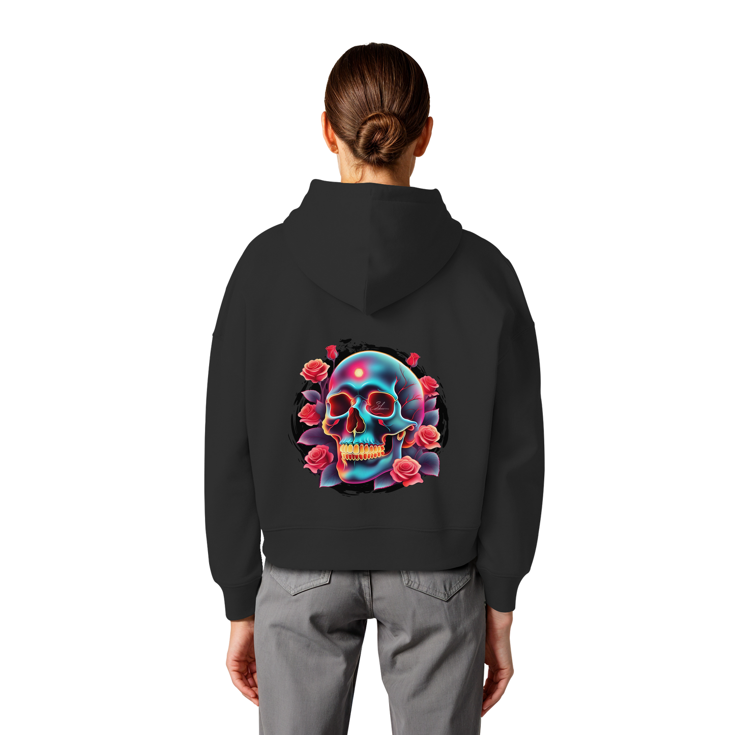 Glow Skull - Womens Organic Boxcut Hoodie