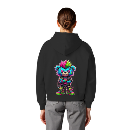 Punk Neon Teddy - Womens Organic Boxcut Hoodie