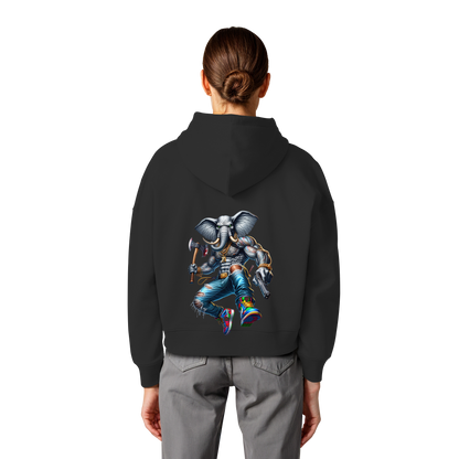 Elephant Warrior - Womens Organic Boxcut Hoodie